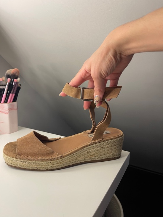 Steve Madden Shoes - Women’s Tan Espadrille Wedge Sandals with Ankle Strap